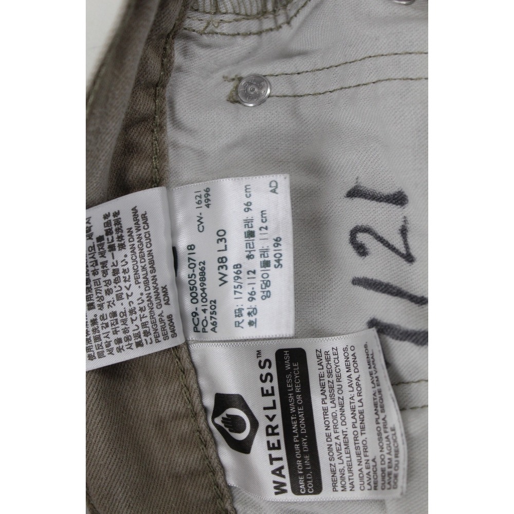 Levi's 505 Jeans Mens 38 x 30 Regular Fit Straight Leg Khaki Wash - Picture 6 of 8
